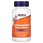 NOW Foods, Ashwagandha streso mažinimas, 60 daržovių kapsulių