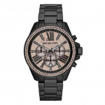 Michael Kors MK5879 Everest Rausvo aukso spalvos Chronografinis kvarcinis laikrodis juoda