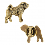Shar Pei - gold-plated pin brooch, elegant dog ornament, unique pin by Art-Dog brand beige