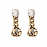 Gucci Double G serija Vintažinio stiliaus matiniai auskarai Moteri&scaron;ki papuo&scaron;alai Auksiniai 645683-J1D50-8062 Dust Bag+Box (Random Color),Gold