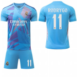 2024-25 Real Madrid dangaus mėlynas vartininko mar&scaron;kinėlis #1 Courtois #9 Mbapp&eacute; Futbolo mar&scaron;kinėliai S