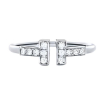 Tiffany & Co. T serijos deimantu inkrustuotas spiralinis žiedas Unisex žiedai GRP07760 Box,4.5