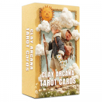 78 kortų Taro kaladė, 13x8 cm The Clay Arcana Taro kortų žaidimas, Nuo molio iki sielos, Rankų darbo paslaptinga kelionė, Popierinis vadovas pradedantiesiems