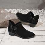 Nauji Žieminiai Stori Medvilniniai Batai Moteri&scaron;ki Smailianosiai Suede Drugelio Mazgas &Scaron;oninis Užtrauktukas Mink&scaron;tas Padadas Neslystantys Ankle Boots 36 juoda