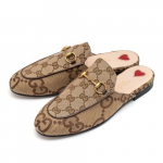 Gucci Princetown &Scaron;lepetė Jumbo GG Kupranugario Spalvos Drobė Moteri&scaron;kas Dydis 475094-UKO60-2588 EU 35