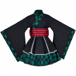 Anime Demon Slayer Kimono Tarnaitės Suknelės Kamado Nezuko Cosplay Kostiumas Japoni&scaron;ki Kimono Moterims Lolita Suknelė Helovino &Scaron;ventės Dovanos XXXL black