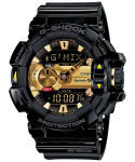 Casio G-SHOCK Vyri&scaron;kas dervinis 200M atsparus vandeniui, smūgiams, su žadintuvu, kvarcinis laikrodis GBA-400-1A9 juoda