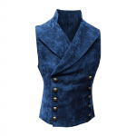 Vyri&scaron;ka liemenė Retro apykaklė Vienspalvė Sagomis Liemenės Kasdienė Slim Fit Gilet Homme Liemenės pabroliams Vyri&scaron;ka mada Vyri&scaron;ka liemenė XXXL tamsiai mėlyna spalva