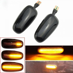 Dinaminis LED sparno posūkio signalas Opel Astra G 1998-2009 Zafira A 1999-2005 &scaron;oniniams gabaritiniams žibintams 2000 2001 2002 2003 2004 Dynamic Smoked Black
