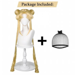Sailor Moon Tsukino Usagi Ilgi Garbanoti &Scaron;viesūs Plaukai Suri&scaron;ti į Du Uodegytes Perukas su Peruko Kepure Helovino Kostiumų &Scaron;ventei One Size