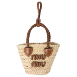 MIU MIU Palmetto raidės logotipas Nuimamas reguliuojamas peties dirželis Ver&scaron;io oda Mini petinė rankinė moterims Smėlio spalvos ruda 5NR027_2DDH_F0A5T Basic Set (Bag+Dust Bag)