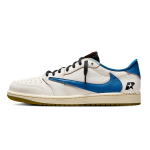 Jordan x Travis Scott Air Jordan 1 2026 Wanderer žemi sportbačiai Vintažiniai krep&scaron;inio bateliai Moteri&scaron;ki Balti Mėlyni DZ4137-700(Komanda1868- 2026) 35.5