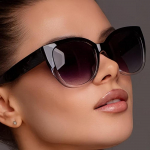 Cat Eye Gradient Madingi akiniai nuo saulės moterims Vintage Shades UV apsaugos akiniai, skirti žygiams lauke juoda
