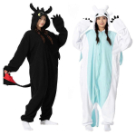 Gyvūnų Kigurumi Pižama Helovino Onesie Suaugusiųjų Animacinė Bedantis Pižama Cosplay Vakarėlis Moterims Namų Drabužiai 140 juoda