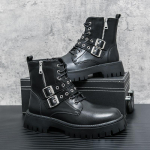 Madingi vyri&scaron;ki batai Didelio dydžio Auk&scaron;takulniai Užtrauktukas Darbiniai Odiniai Batai Auk&scaron;tos Kokybės Trend Diržo Sagtis Vyri&scaron;ki Batai Botas Para Hombre 38