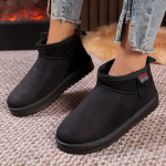 Moterų vientisos spalvos storos pliu&scaron;inės sniego batai Patogūs &scaron;ilti žemi ankle boots Moteriai Žieminiai laisvalaikio medvilniniai batai Dydis 36-44 36 juoda