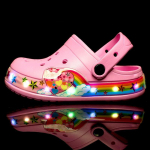 Vaikų LED &scaron;viečiantys klumpės sandalai Berniukams Mergaitėms Paplūdimio Baseino Vidaus Įspiriami Batai Size 33 - Insole length 20 cm pink