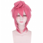 Anime Jojo keistas nuotykis Auksinis vėjas Trish Una Red Style kar&scaron;čiui atsparus netikri plaukai Helovino vakarėlis JOJO Cosplay kostiumo perukas (Red,One Size) raudona