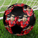 1 vnt. Cristiano Ronaldo futbolo kamuolys, 5 dydžio, salės futbolo kamuolys, madingas, spalvingas, žaidimams kieme - Puiki dovana sporto gerbėjams HE18 red