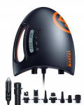 OutdoorMaster Shark 2 Skaitmeninis automobilio maitinamas SUP siurblys - 12V nuolatinės srovės laidinis elektrinis pripūtiklis irklentėms 18*15*84cm juoda