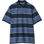Uniqlo X JW Anderson Bendradarbiavimas SS25 Dryžuotas Dizainas Siuvinėtas Ra&scaron;tas Trumpomis Rankovėmis Polo Mar&scaron;kinėliai Unisex polo mar&scaron;kinėliai Mėlyna 477677-68 M black