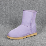 Auk&scaron;čiausios kokybės žiemos sniego batai vyrams ir moterims su jaukia sintetinio kailio pamu&scaron;alu ir tvirtu karvės odos vir&scaron;umi 48&asymp;Foot Length29cm/11.41in violetinė