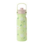 Nerūdijančio plieno vakuuminė izoliuota termosinė puodelis 600ml 900ml Su dangteliu &scaron;iaudeliu Arbatos filtras Lauko kelionėms Sporto salė Biuras 600ml augalų žalia