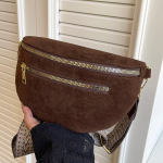 Žiemos dirbtinio zom&scaron;o krūtinės krep&scaron;ys Moteri&scaron;kas juosmens krep&scaron;ys Gatvės stiliaus Fanny Pack Atsitiktinis kelioninis Moteri&scaron;kas peties Crossbody krep&scaron;ys Telefono piniginė gray
