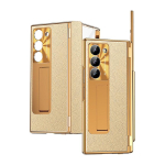 Skirta Samsung Galaxy Z Fold 8 Ultra / 7 6 5 4 3 Padengtas Oda Dvigubo Vyrio Apsaugantis Viso Kūno Stovas Ra&scaron;iklio Lizdas Dėklas +Grūdintas Stiklas Opp Bag&For Samsung Galaxy Z Fold5 5G 7.6" beige