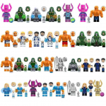 (30 vnt. Fantasti&scaron;kasis ketvertas) 45 vnt. Fantasti&scaron;ko ketverto Žmogaus fakelo, Akmens žmogaus minifigūrėlės Statybiniai kaladėlės Vaikų žaislai
