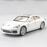 1:24 Porsche Panamera Metalinis Lietas Modelis Automobilis Su Garsu & &Scaron;viesa Traukiamas Atgal Vaikams Žaislinis Automobilis Gimtadienio Dovana Vaikui Berniukui balta