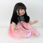 Pink Reborn Baby Doll Mink&scaron;tas silikonas 28cm Magnetinė burna Lovely Lifelike Daby AH-635 55cm rožinė