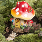 Mielas 8,5 cm * 10 cm grybų namas Miniatiūrinis dervos ornamentas Pasakų sodas, gėlių vazoninis augalas, amatai