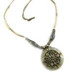 Les Tr&eacute;sors De Lily [E2540] - Collier Cr&eacute;ateur 'Byzance' Gris Dor&eacute; auksas