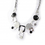 NOA [H8961] - Collier Cr&eacute;ateur 'Les Acidul&eacute;s' noir argent&eacute; juoda
