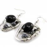 NOA [J1839] - Boucles Cr&eacute;ateur 'Valentine' gris noir pilka