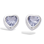 Les Tr&eacute;sors De Lily [J8627] - Boucles Argent 'Love' bleu tanzanite argent&eacute; (rhodi&eacute;) - 5x5 mm mėlyna