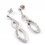 Les Tr&eacute;sors De Lily [J9553] - Boucles Argent 'D&eacute;esse' Blanc