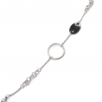 Les Tr&eacute;sors De Lily [K0742] - Bracelet Acier 'Chor&eacute;graphie' noir argent&eacute; juoda