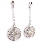 Les Tr&eacute;sors De Lily [K1423] - Boucles Argent 'D&eacute;esse' blanc argent&eacute;