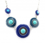 Les Tr&eacute;sors De Lily [K2510] - Collier Cr&eacute;ateur 'Acapulco' bleu argent&eacute; mėlyna