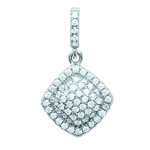 Les Tr&eacute;sors De Lily [L3938] - Pendentif Argent 'Sissi' blanc argent&eacute; (rhodi&eacute;) - 10x10 mm