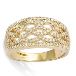 Bague Plaqu&eacute; Or 'Sissi' blanc dor&eacute; - 11 mm