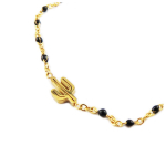 Les Tr&eacute;sors De Lily [R0247] - Bracelet cr&eacute;ateur Acier 'Cactus' noir dor&eacute; - 10x5 mm juoda