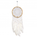 Les Tr&eacute;sors De Lily [P3130] - Attrape-r&ecirc;ves 'Navajos' blanc beige - 48x15 cm