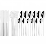 24 vnt. juodas stalo įrankių rinkinys peilis &scaron;akutė &scaron;auk&scaron;tas indų stalo reikmenų rinkinys nerūdijančio plieno veidrodis arbatos &scaron;auk&scaron;tai stalo reikmenų rinkinys sidabro reikmenų rinkinys sidabras