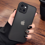 Smūgiams atsparus silikoninis buferio telefono dėklas, skirtas Apple iPhone 12 13 11 Pro Max Mini X XR XS Max Luxury skaidrus matinis dangtelis iphone 11 juoda