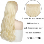 MISSQUEEN 22 colių 5 colių prisegamas plaukų priauginimas kar&scaron;čiui atsparus netikras plaukas Ilgos banguotos &scaron;ukuosenos Sintetinis prisegimas ant priaugintų plaukų 22inches120g&China