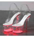 Auk&scaron;takulniai naktinis klubas Auk&scaron;takulniai Batai &Scaron;viečiantys sandalai Batai Catwalk Pole Dancing Crystal 181 Series 17cm Heel 7 Platform LFD 34