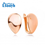 LSOOYH Clip Auskarai Rose Gold Spalva Madingi Auskarai Moterims Geometrija Stud Auskarai Papuo&scaron;alai A